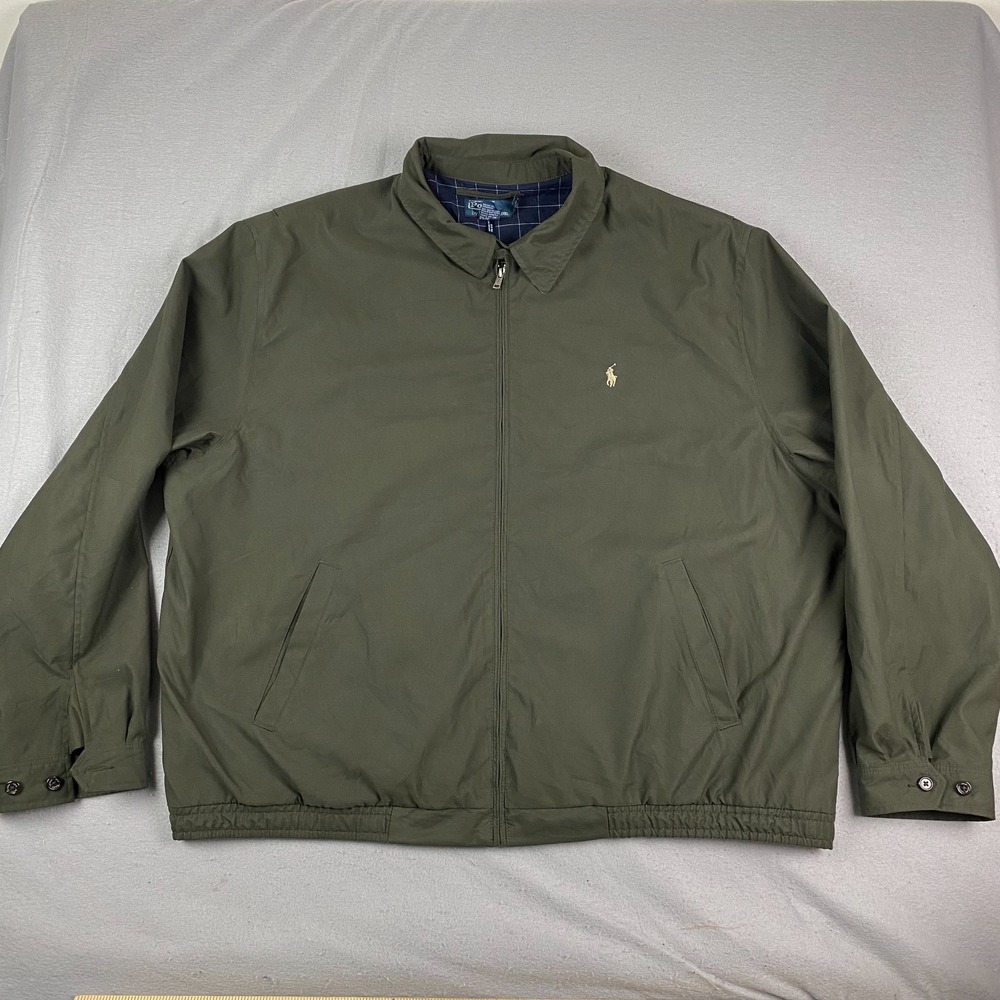 Polo Ralph Lauren Harrington Jacket Mens 3XLT Tall Bomber Lined green pony